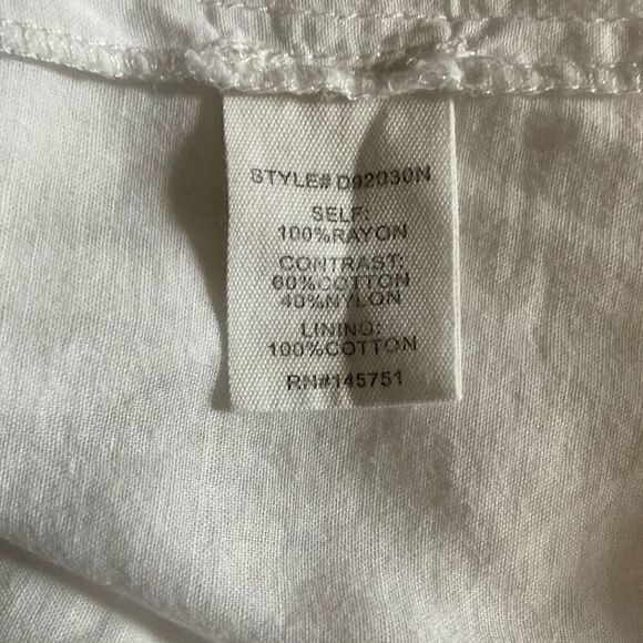 Peach Love Dress Mini Round Neck Lace Floral White Crinkle Fabric Lined Medium - Picture 4 of 10